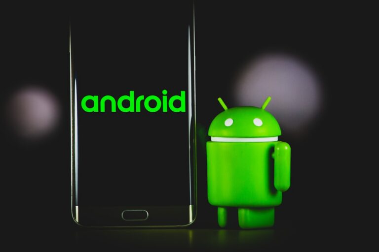 Android smartphone lying on a desk