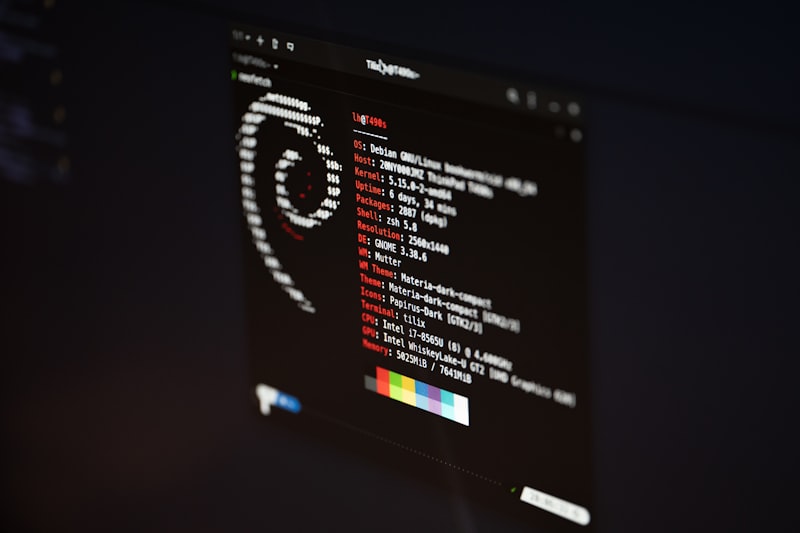 Linux terminal with command prompt