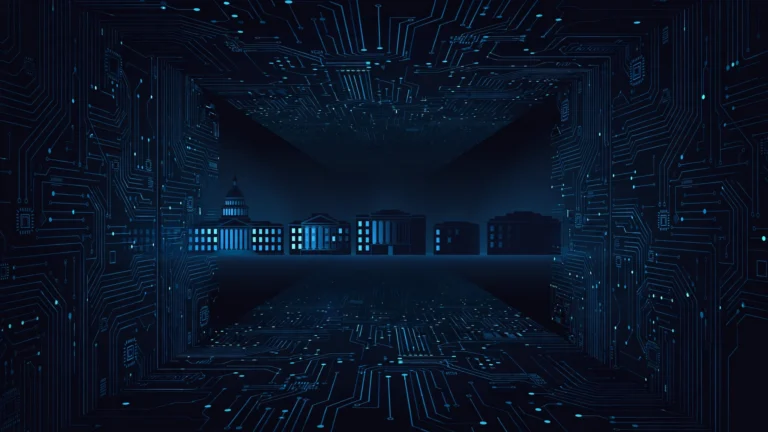 Abstract illustration of government websites going dark as PHP security patches roll out